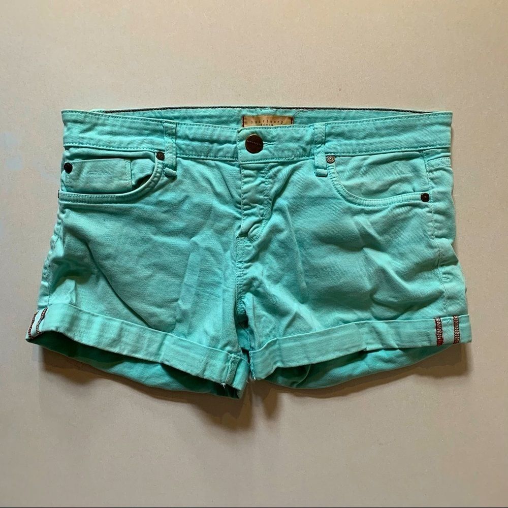 Teal Denim Shorts from Sanctuary